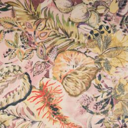 Luxurious Printed Velvet | Floral Menagerie Rose