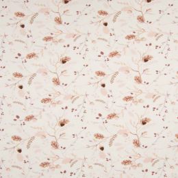 Jersey Cotton Fabric | Leaves Off White