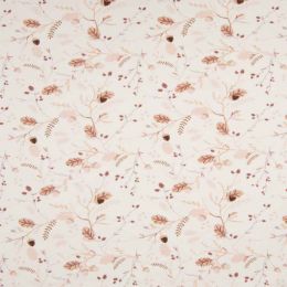 Jersey Cotton Fabric | Leaves Off White
