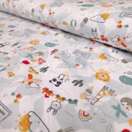 Jersey Cotton Rich Fabric | Day at the Zoo