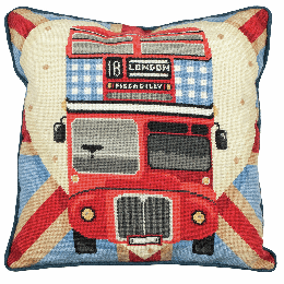 Anchor Tapestry Kit | Cushion - Red Bus & Union Jack