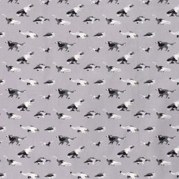 Cotton Print Fabric | Camouflage Dino Grey