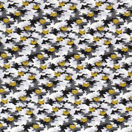 Cotton Print Fabric | Camouflage Chevron Grey