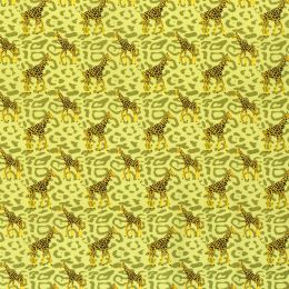 Cotton Print Fabric | Giraffe Lime