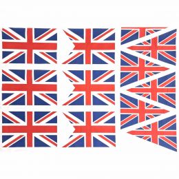 Union Jack Fabric - Pure Cotton, UK Printing | Bunting Panel - Classic, Swallow Tail & Tab