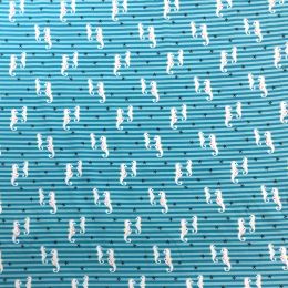Jersey Cotton Rich Fabric | Sea Horse Blue