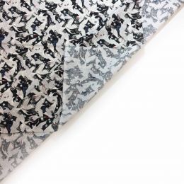 Imaza Cotton Fabric | Flock Of Cranes Black