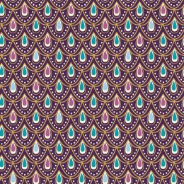 Stitch It, Festive Peacock Fabric | Garland Purple
