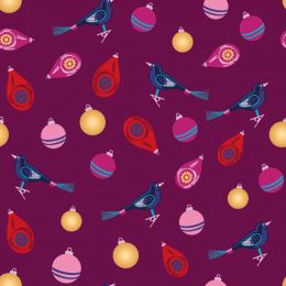 Stitch It, Colourful Times Christmas | Decorative Bird Wine Red
