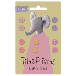 Tilda Chambray Fabric Covered Buttons - Warms - 9mm Pack of 10