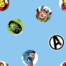 Licensed Fleece Fabric | Avengers Badges
