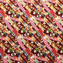 Japanese Fukui Fabric | Ribbons Red