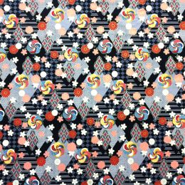 Japanese Fukui Fabric | Floral Black