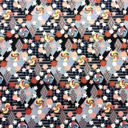 Japanese Fukui Fabric | Floral Black