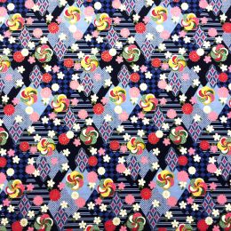 Japanese Fukui Fabric | Floral Blue