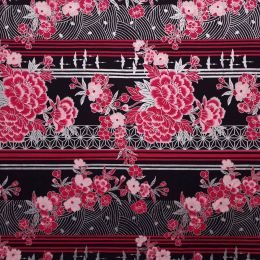 Japanese Gori Fabric | Floral Pink