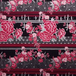 Japanese Gori Fabric | Floral Pink
