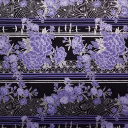 Japanese Gori Fabric | Floral Purple