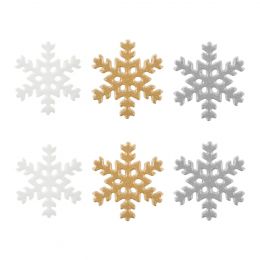 Christmas Buttons, Snowflakes, 9pcs