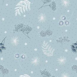 Secret Winter Garden Fabric | Frosted Garden Blue With Pearl