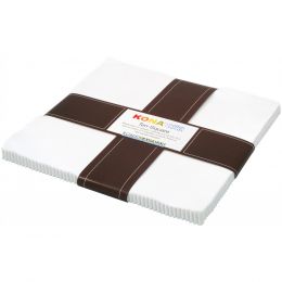 10" Fabric Squares | Kona Solids White