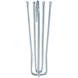 Deep Pleat Long Neck Hooks | Metal - Silver | Multi Pack Options