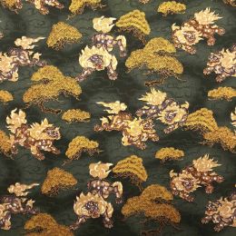 Japanese Sakana Fabric | Komainu Teal