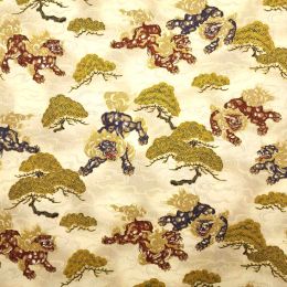 Japanese Sakana Fabric | Komainu Cream