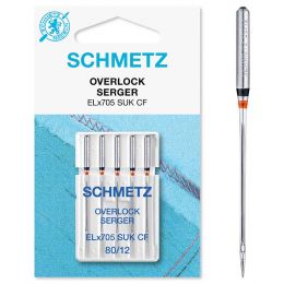 Schmetz Double Scarf Overlocker / Serger Needles - Chrome - Ball Point | Sizes 80 - 90