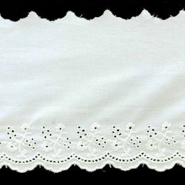 Premium Egyptian Cotton Broderie Anglaise Lace - Wide Width - Natural