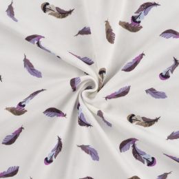 Jersey Cotton Fabric | Feathers Off White
