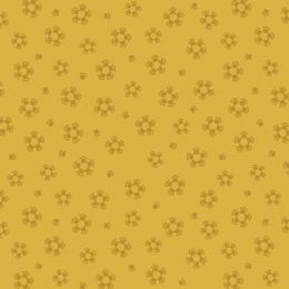Paws & Claws Lewis & Irene Fabric | Paw Flowers On Yellow