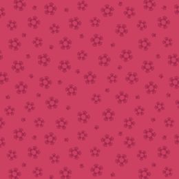 Paws & Claws Lewis & Irene Fabric | Paw Flowers On Red