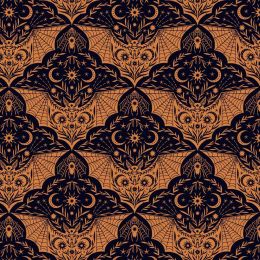 Cast A Spell Lewis & Irene Fabric | Floral Bat Orange