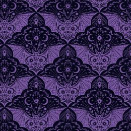 Cast A Spell Lewis & Irene Fabric | Floral Bat Purple