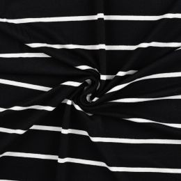 Viscose Jersey Fabric | Classic Stripe Black - 30mm-5mm