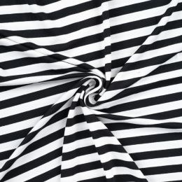 Viscose Jersey Fabric | Classic Stripe Black - 10mm