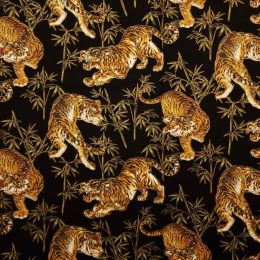 Japanese Taigasu Fabric | Black Metallic