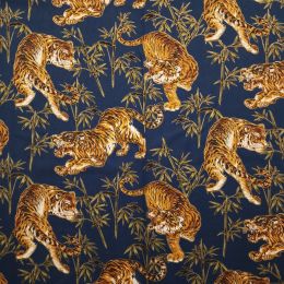 Japanese Taigasu Fabric | Navy Metallic