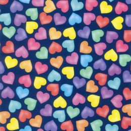 Extra Wide Fabric | Hearts Navy