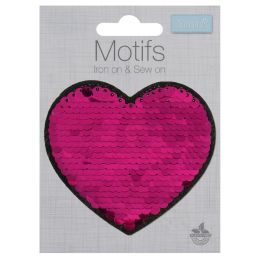 Motif - Pink Heart Flip Sequin