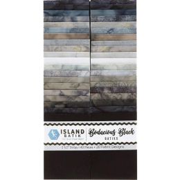 Island Batik Fabric Strip Pack | Bodacious Black