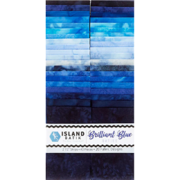 Island Batik Fabric Strip Pack | Brilliant Blues