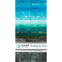Island Batik Fabric Strip Pack | Tantilaising Teals