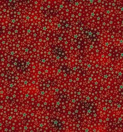 Stitch It Metallic Christmas Fabric | Multi Star Red