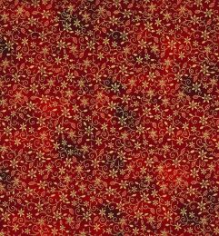 Stitch It Metallic Christmas Fabric | Festive Floral Red