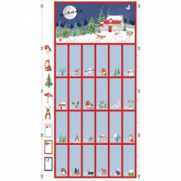Christmas Eve Fabric | Advent Panel Red
