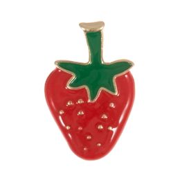 Deluxe Enamel Button | Strawberry