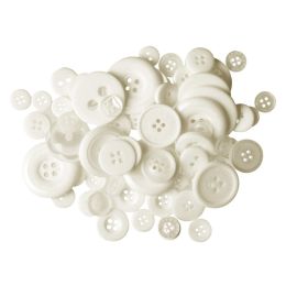 Craft & General Purpose Buttons | Assorted White, 50g
