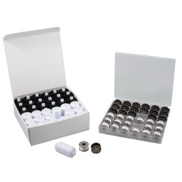 Trimits Thread & Pre Wound Bobbin Set - Black & White - 72 Pieces
